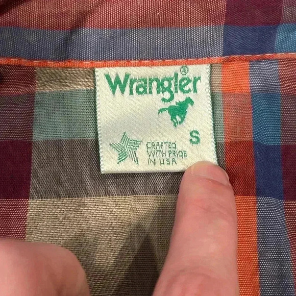 Vintage 80s Wrangler Misses Striped Shirt Button Down Ladies Size S Made in USA - Picture 4 of 8